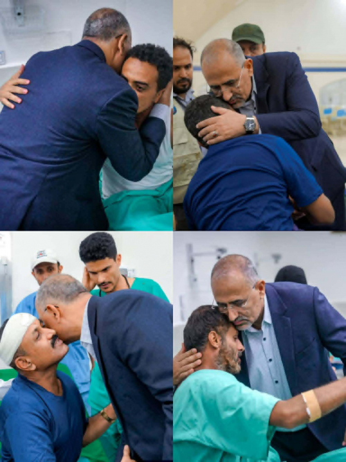  الرئيس الزُبيدي يطمئن على أحوال جرحى عملية &ldquo;المستقبل الواعد&rdquo; بمستشفى عبود العسكري