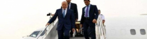في زيارة قصيرة.. وصول العليمي وبن مبارك إلى عدن