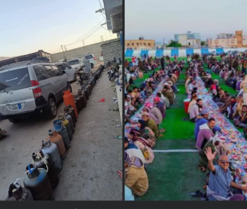 في شبوة العجائب.. أطول سفرة سمبوسة وأطول طابور غاز.!