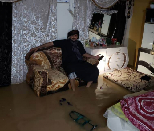 خسائر مادية كبيرة جراء تدفق السيول بمديرية رضوم