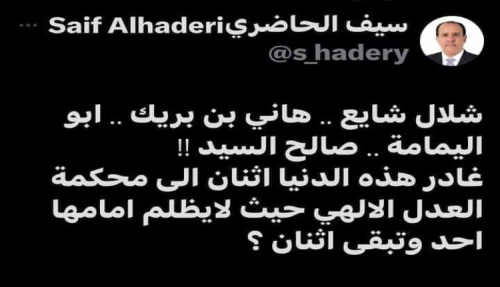 تاطق الإرهابي "علي محسن" يتبني الاعمال الإرهابية بحق القادة الجنوبيين