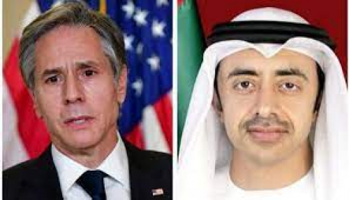 عبد الله بن زايد وبلينكن يبحثان تطورات الشرق الأوسط