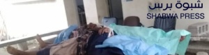 وصول جثتي قتيلين من عساكر اليمن الى مستشفى الحفد برفقة جريح