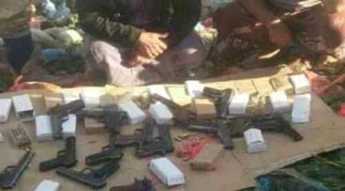 ضبط شحنة مسدسات تركية كاتمة الصوت في الضالع اثناء محاولة تهريبها إلى عدن