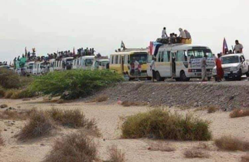 مليشيا الشرعية تمنع مواكب متظاهري ساحل حضرموت من الوصول لسيئون