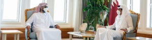 الشيخ طحنون بن زايد يبحث مع أمير قطر تعزيز العلاقات بين البلدين