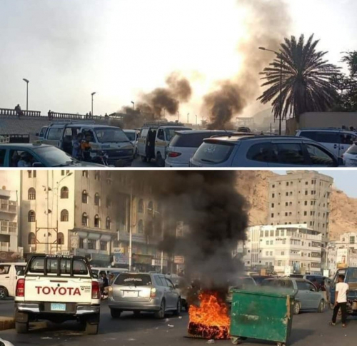 المكلا.. احتجاجات شعبية وقطع للطرقات تنديداً بتدهور الاوضاع المعيشية