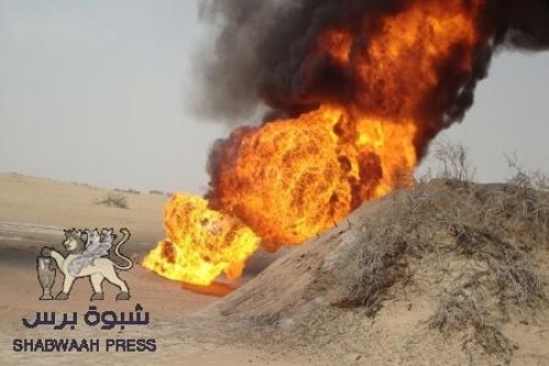 عناصر مجهولة تفجر انبوب ثاني للنفط بشبوة والاتهامات تتوجه صوب الإخونج