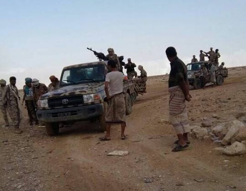 ميليشيا الاصلاح الإرهابية بشبوة تعترض طريق موكب عسكري للتحالف العربي  