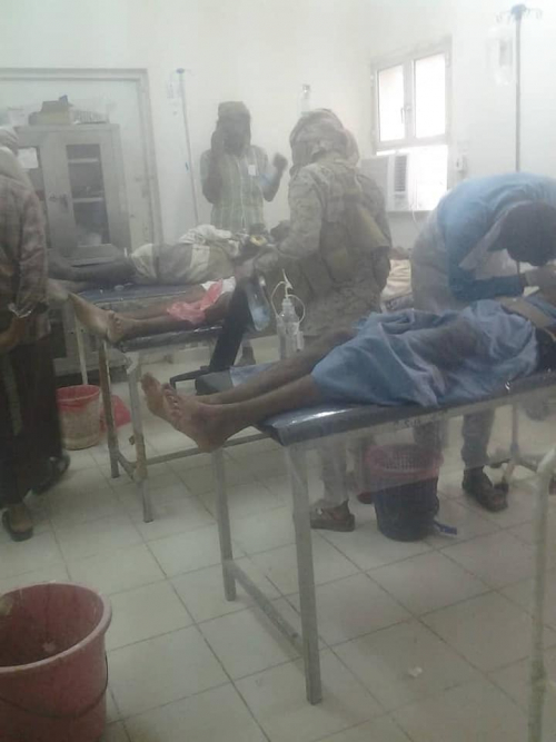 مصادر طبية: مستشفيات #عتق تعج بالقتلى والجرحى من عناصر الشرعية الإخوانية 