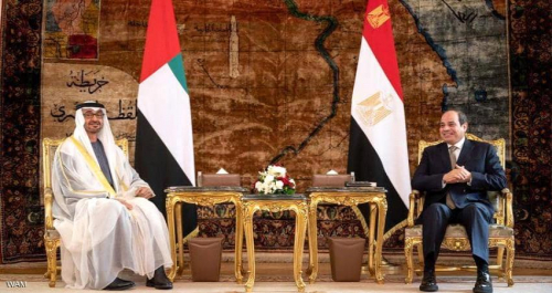 السيسي وبن زايد يؤكدان على مواصلة التصدي للتهديدات التي تمس أمن المنطقة