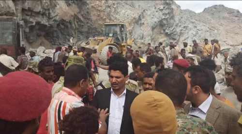 مأمور البريقة يوجه بتشكيل لجنة تحقيق في حادثة الإنهيار الصخري