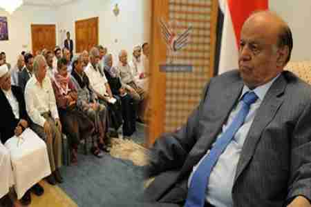 الرئيس اليمني هادي يلتقي مجاميع من الحراك الجنوبي