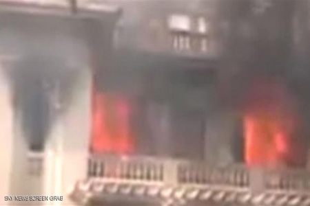 الإخوان يضرمون النار بمقر محافظة الجيزة