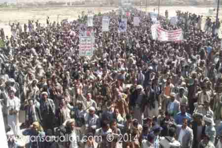 بني صريم تؤاخي الحوثيين وصعدة تستقبل هلال بمظاهرة ترفض الزج بالجيش في حروب داخلية