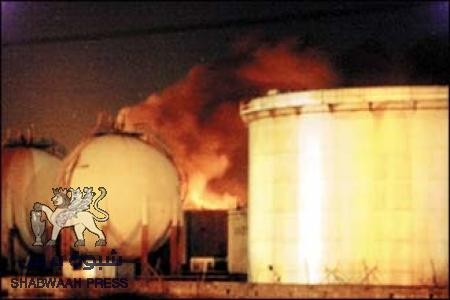 انفجار وحرائق في ميناء الضبة النفطي لتصدير نفط المسيلة حضرموت