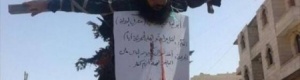الدولة الاسلامية تعدم وتصلب أحد عناصرها شمال سوريا