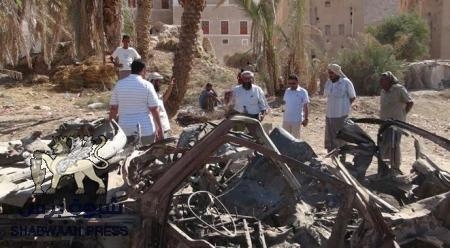 ضربة لطائرة بدون طيار بمديرية القطن تقتل أربعة أشخاص