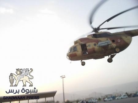 طائرة مروحية عسكرية تحلق في أجواء وادي حضرموت