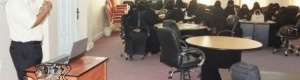 مؤسسة الأمل النسوية تنفذ بكلية البنات بجامعة حضرموت دورة بعنوان (مجال تغذية الأم والطفل).