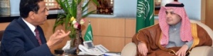 وزير الإعلام يبحث مع نظيره السعودي علاقات التعاون الثنائي في المجال الإعلامي