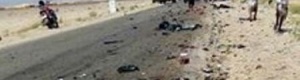 قصف سيارة لتنظيم القاعدة ومقتل من فيها في محافظة شبوه ووجود ملابس أطفال(صور)