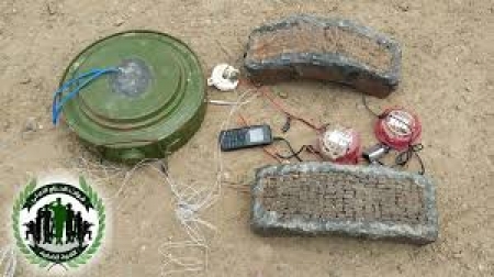قوات الحزام الامني في ابين تكتشف معمل لتصنيع العبوات الناسفة في محكمة خنفر وأخرى في دوفس