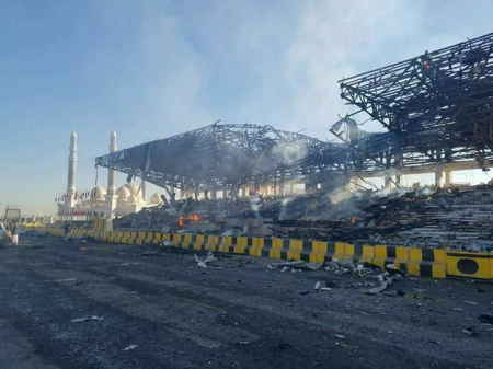 طيران التحالف العربي يسحق منصة ميدان السبعين بصنعاء