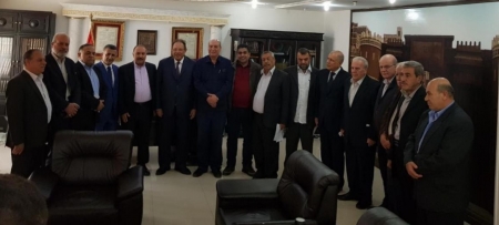 قاء الرئيس علي ناصر محمد مع فصائل المقاومة الفلسطينية في دمشق