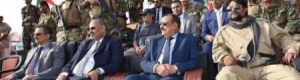 بعد ساعات من تعيين المقدشي .. عرض عسكري مهيب والقائد الزبيدي يلقي كلمة هامة (صور)