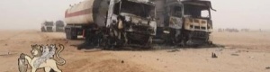 اللواء 21 ميكا التابع للإحتلال اليمني يهاجم مواطنون ويحرق شاحنات وقود بشبوه